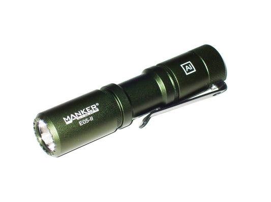 New Manker E05 II AL Green (CW) 1300 Lumens LED Flashlight Torch (NO Battery)