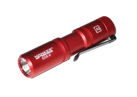 New Manker E05 II AL Red (CW) 1300 Lumens LED Flashlight Torch (NO Battery)
