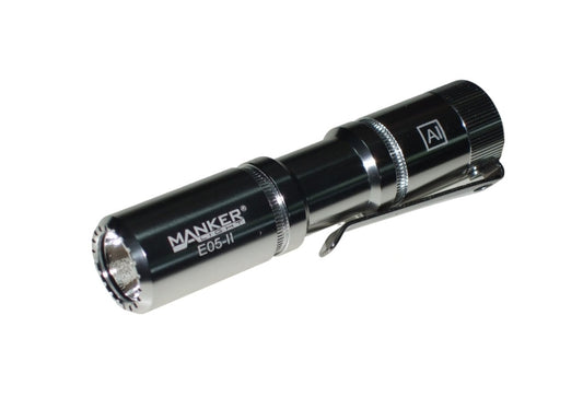 New Manker E05 II AL Silver (CW) 1300 Lumens LED Flashlight Torch (NO Battery)