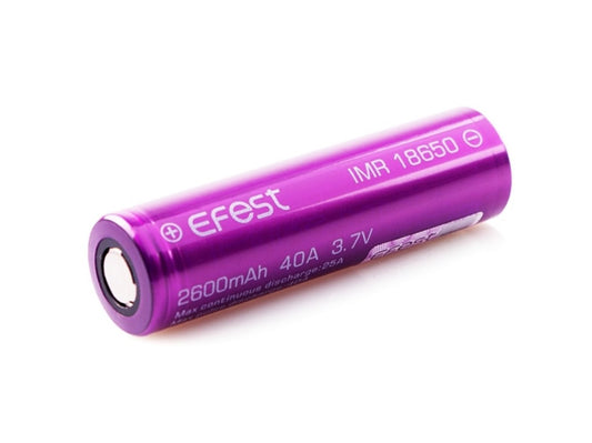 New Efest 18650 2600mAh ( 40A ) 3.7V Li-ion Flat Top Rechargeable Battery Cell