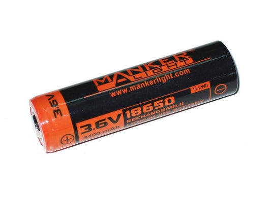 New Manker 18650 3100mAh 3.6V ( 30A ) Button Top Rechargeable Battery Cell