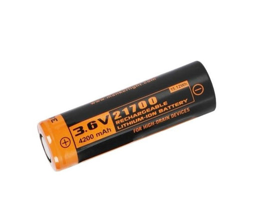 New Manker 21700 4200mAh 45A 3.6V Flat Top Rechargeable Battery Cell
