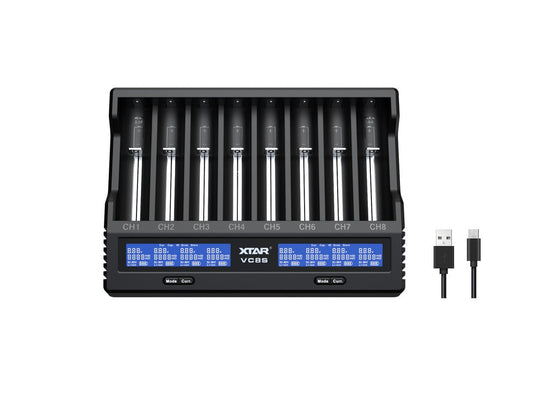 New XTAR VC8S 8 Bay USB Battery Charger