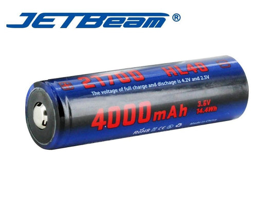 New Jetbeam 21700 4000mAh 3.6V Button Top Rechargeable Battery Cell