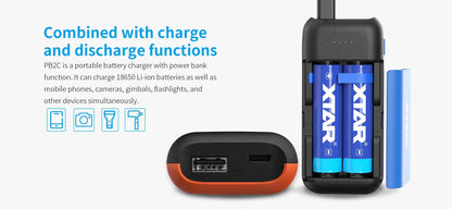 New XTAR PB2C ( Black ) LED USB Power Bank Charger ( NO Battery )