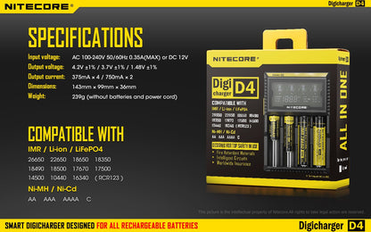 New Nitecore D4 Battery Charger