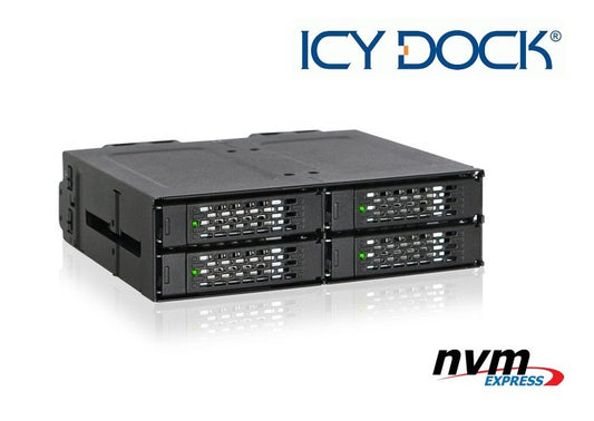 New ICY Dock MB699VP-B 4 Bay 2.5" U.2 NVMe SSD HDD Hard Drive Mobile Rack