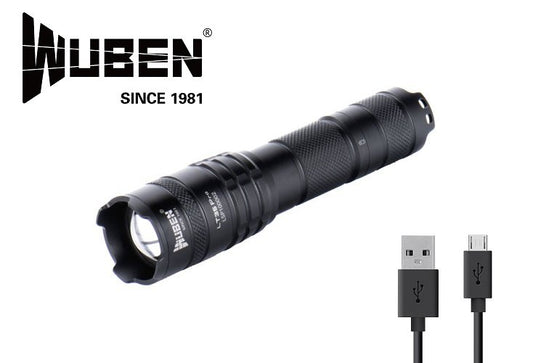 New Wuben LT35 Pro USB Charge 1200 Lumens Zoomable LED Flashlight (NO Battery)