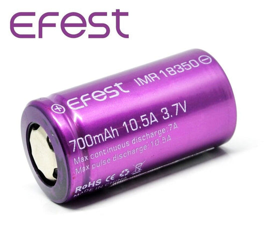 New Efest IMR 18350 700mAh (10.5A) High Drain Flat Top Rechargeable Battery
