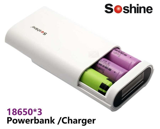 New Soshine E5 ( White ) 5V 2A LCD Power Bank ( NO battery )