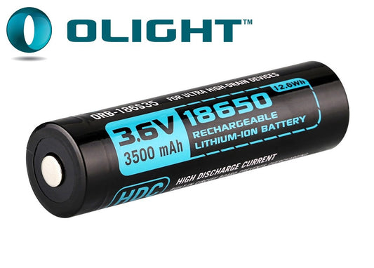 New Olight 18650 3500mAh ( 10A ) 3.6V Protected Button Top Rechargeable Battery