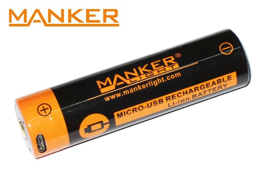 New Manker 18650 2600mAh 3.6V USB Protected Button Top Cell Rechargeable Battery