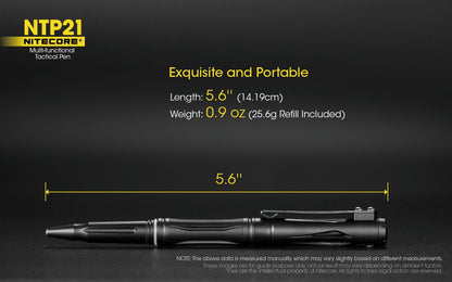 New Nitecore NTP21 Aluminum Alloy Tactical Pen