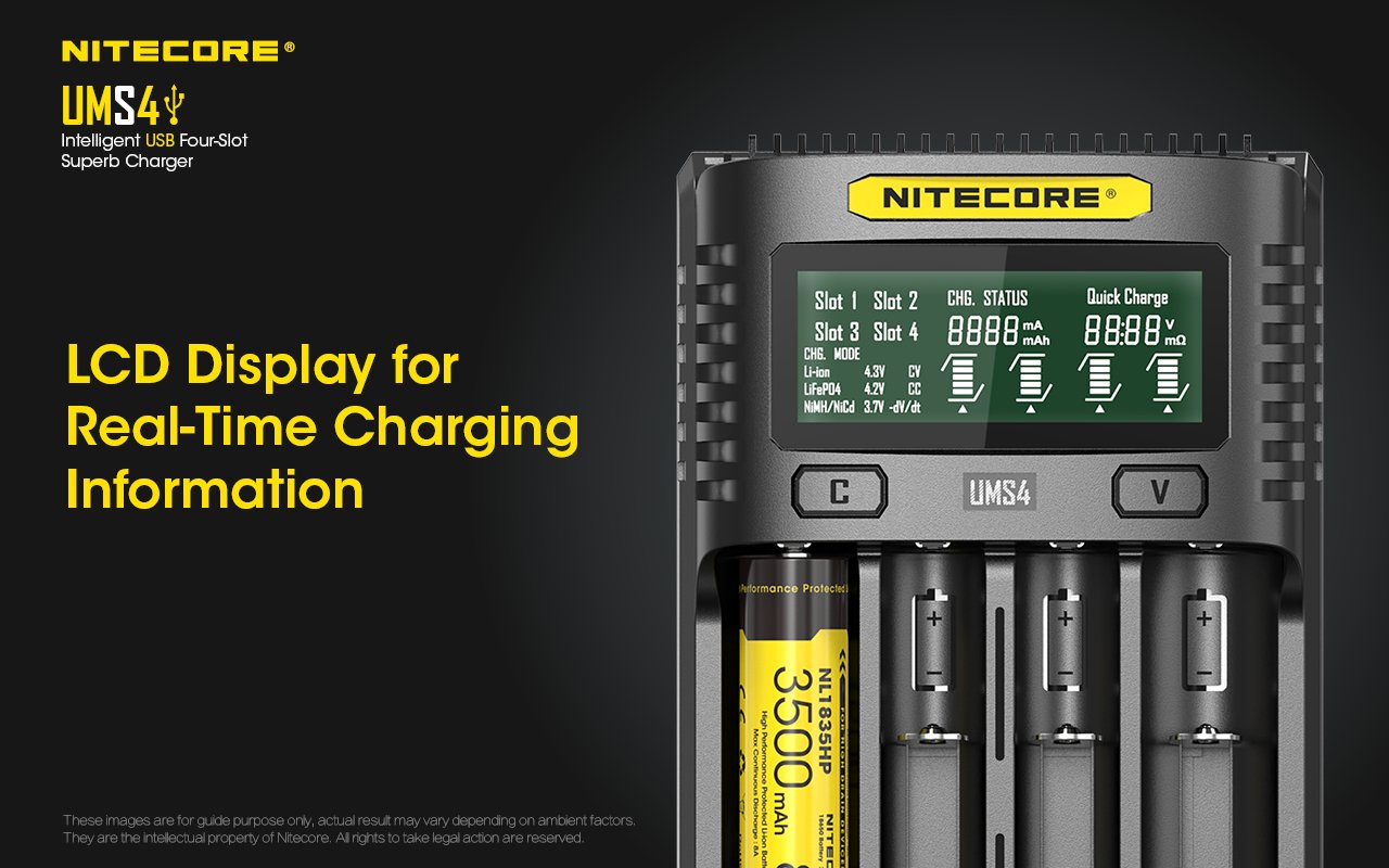 New Nitecore UMS4 USB Battery Charger