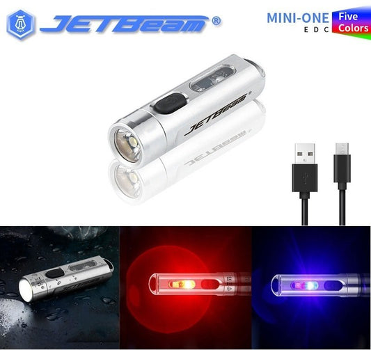 New Jetbeam MINI ONE USB Charge 500 Lumens 5 Color LED Flashlight Torch
