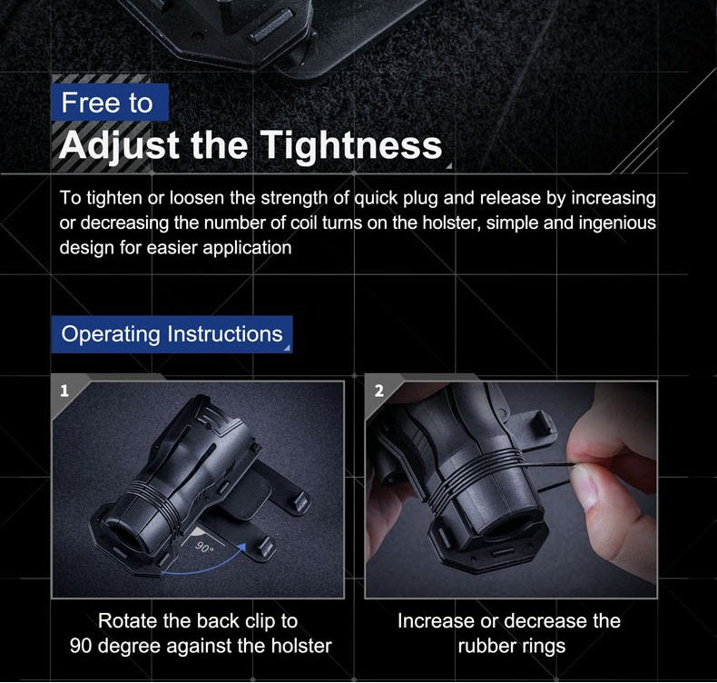 New Nextorch V6 360 Degree Rotation Quick Draw Flashlight Holster