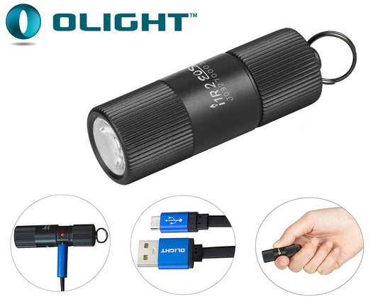 New Olight i1R 2 EOS USB Rechargeable 150 Lumens LED Flashlight Keychain Torch