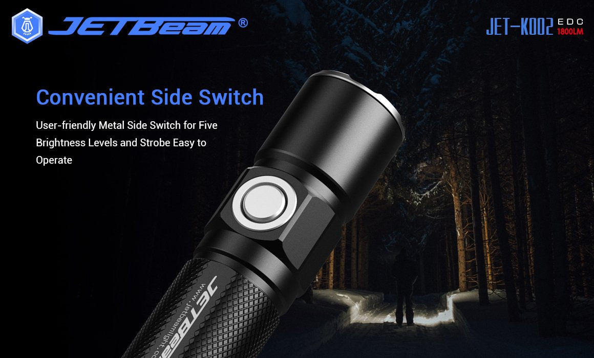 New Jetbeam KO-02 USB Charge 1800 Lumens LED Flashlight Torch