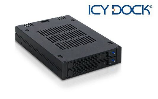 New ICY Dock ExpressCage MB742SP-B 2 bay 2.5" SAS SATA HDD Hot Swap Mobile Rack