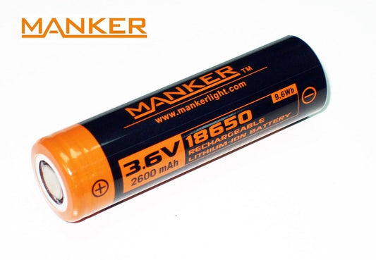 New Manker 18650 2600mAh 3.6V ( 30A ) High Drain Flat Top Rechargeable Battery