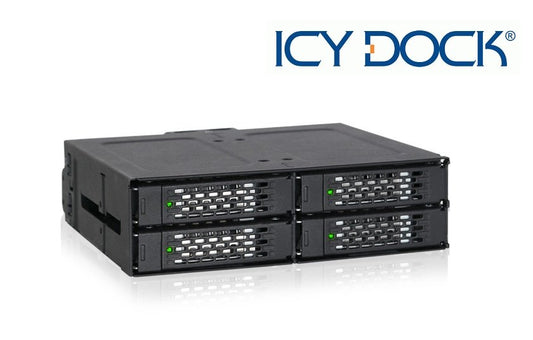 New ICY Dock MB607SP-B 4 bay 2.5" SATA SAS SSD HDD Hard Drive Mobile Rack