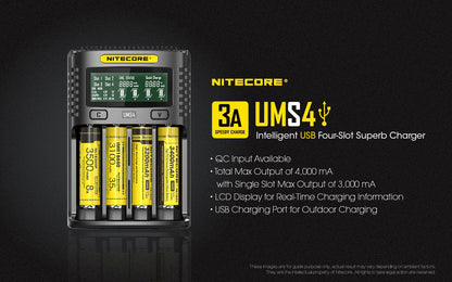 New Nitecore UMS4 USB Battery Charger
