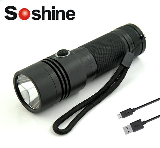 New Soshine TC17 USB Charge 1100 Lumens LED Flashlight Torch